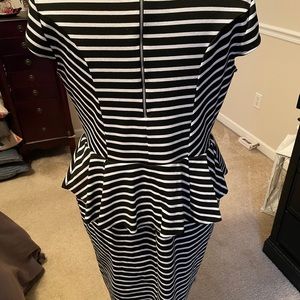 Mossimo Black & White Striped Peplum Dress